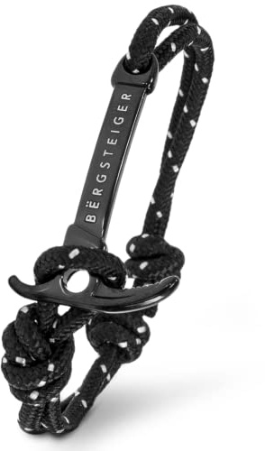 ICE AXE Armband für Herren & Damen mit Eispickel - hochwertiges Stoffarmband - Bracelet geflochten - Armbänder aus Stoff - ideales Bergsteiger Geschenk (Schwarz)