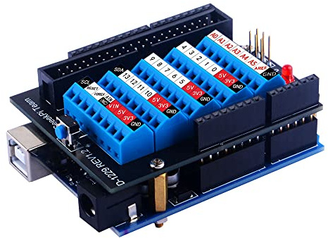 GeeekPi Arduino Screw Terminal Hat für Arduino UNO, GPIO Screw Terminal Block Breakout Module mit Horn Socket Connector, GPIO Expansion Board Breakout für Arduino UNO