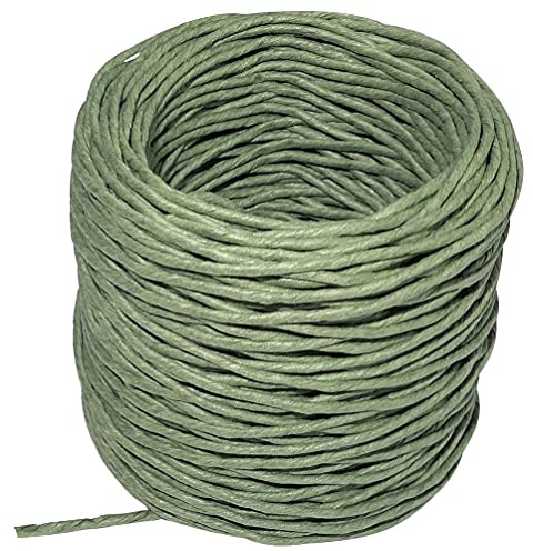 AERZETIX - C51602 - Cordón Cuerda de Papel - Rollo de Hilo Decorativo - Ø1.5mm x 22 Metros - Verde Militar - proyectos creativos Tejer Arte Embalaje Regalos Fiesta