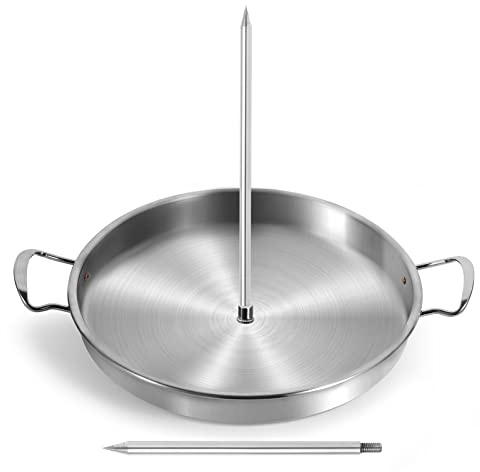 IDAKOS Vertical Skewer Grill.Stainless Steel al pastor skewer for grill .Vertical Skewer griddle,Vertical spit, Turkey roasting pan, Barbecue Grill Stand,Roasting pan, Great for Tacos Al Pastor,