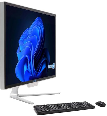 SIMPLETEK PC All in One Core i5 fino 3.10GHz 8GB RAM SSD 120GB Windows 10 Pro | Display 24 FHD Webcam integrata WiFi BT LAN HDMI | Computer Fisso Casa Ufficio Scuola Lavoro