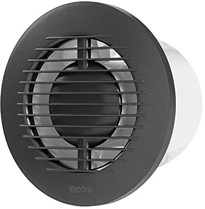 Ø 100mm Badrumsfläkt - Antracit Silent Extractor Väggfläkt - Fläkt för kök Toalett Badrum
