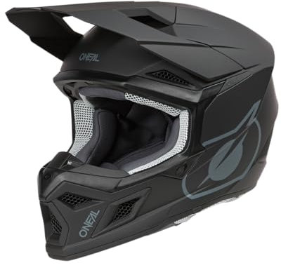 O'NEAL | Motocross-Helm | MX Enduro | ABS-Schale, Lüftungsöffnungen für optimale Kühlung | 3SRS Youth Helmet SOLID V.24 | Jugendliche | Schwarz | Größe M