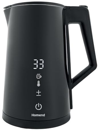 Homend Heatrow Smart Touchscreen Electric Kettle 1.7L – Stainless Steel, Wi-Fi App Control, Variable Temperature, Keep Warm, Cool Touch Double Wall, Fast Quiet Boil, Auto Shut-Off