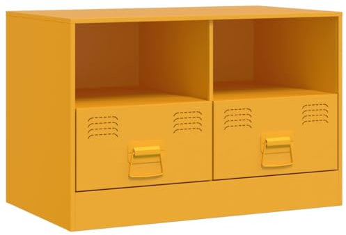 vidaXL Meuble TV Jaune Moutarde 67x39x44 cm Acier