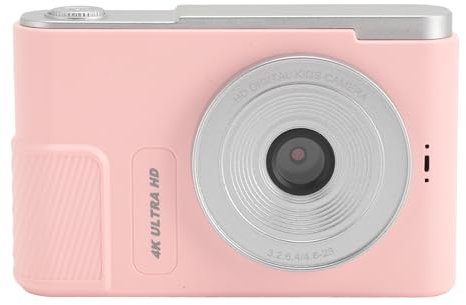 Fotocamera Compatta Portatile, Videocamera Digitale con Bilanciamento Automatico del Bianco Anti-vibrazione con Schermo da 2,4 Pollici 4K per Studenti in Viaggio ()