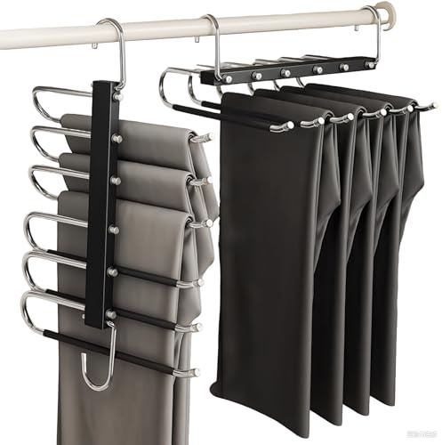 Snowtain Percha para Pantalones Ahorra Espacio, Colgador Antideslizante y Plegable para Pantalones, Faldas, Toallas, Percha Multifuncional para Ropa y Organización de Armarios o Viajes