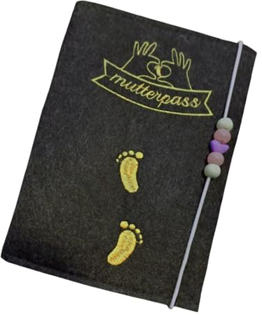 Estuche de fieltro grueso para certificado de embarazo, viene con imágenes de cheques organizador para documentos de hospital y seguro, soporte para pasaporte de maternidad alemán
