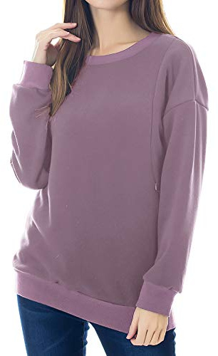 Smallshow Fleece Nursing Sweatshirt Long Sleeve Breastfeeding Pullover Tops