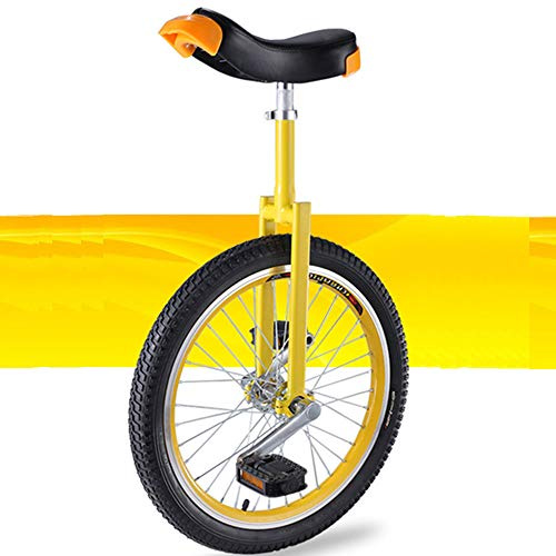 20/18/16 tums enhjuling, justerbar sits, halkskyddade däck, med robust förvaringsställ Balans Cykling Träningsträning Fitness for vuxna(Yellow,16inch)