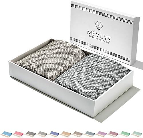 MEVLYS Lot de 2 serviettes de plage, de hammam - Serviette de sauna, de bain, de plage, de pique-nique - En coton extra léger - Pour homme et femme (latte/anthracite)