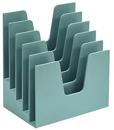 Acrimet Organizzatore Porta Documenti Inclinato a 5 Scomparti, Porta Lettere, Cartelle e Posta, Organizzatore da Scrivania per Ufficio, Supporto per Organizzazione da Scrivania (Plastica) (Verde)