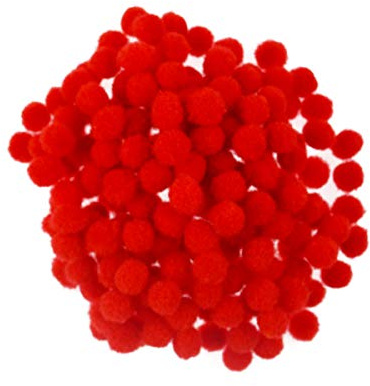 LEZQHB Pom-Poms Ball, 200 pcs 8mm Crafts Small Mini Poms for Crafts - Red Color