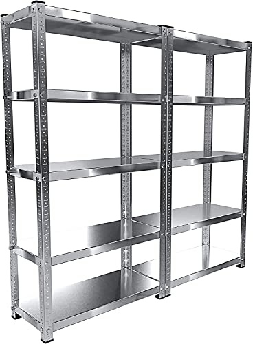 Bricozone Scaffale In Metallo Con 5 Ripiani 187 x 100 x 30 cm Regolabili Ideale Per Magazzino Capannone Garage Officina Cantina Design Modulare Scaffale Alta Portata