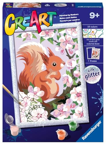 Ravensburger CreArt Spring Squirrel Paint by Numbers Kit for Kids - Painting Arts and Crafts for Ages 9 and Up