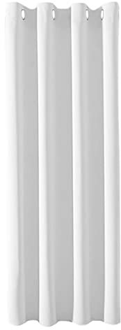 MRTREES Rideau Blanc Occultant pour Porte Fenetre 1 Panneau Rideaux Thermiques Isolants Anti Chaleur Anti Froid Phonique à Oeillets pour Dressing Salon Moderne Chambre, Largeur 140 x Hauteur 210cm