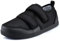 Chaussons Femme Hommes Chaussures Réglables Scratch Pantoufles Sandales Respirable Diabéthique Chaussons Orthopédique Anti-dérapante Edema Swollen House Sabots Noir-A 44EU