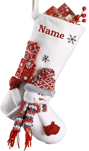 witfox Calze Natalizie Personalizzate - Calze di Natale Camino Decorazioni Natalizie Calze di Natale Personalizzate per Bambini con Nomi 3
