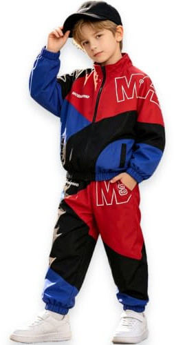 LOLANTA Conjunto Hip Hop Unisex para Niño y Niña - Ropa de Baile Urbano de 2 Piezas, Chaqueta Deportiva y Pantalón Jogger para Baile Callejero o Uso Diario