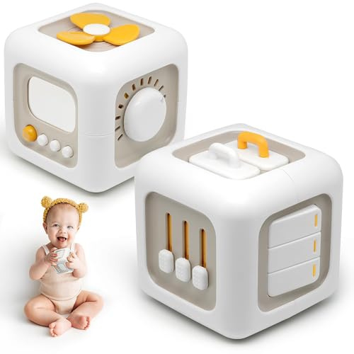 Hshenjhu Giocattoli Montessori, Giocattoli per Bambini con attività a Cubo, Educativi Cubo di attività, Giocattolo da Viaggio per Figli da 1 a 3 Anni, Regali per Bambini da 12 Mesi in su