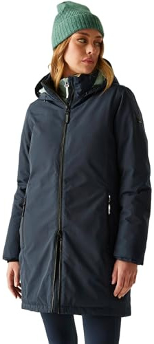 Regatta Marron Chaqueta impermeable para mujer, color verde marino, talla 36
