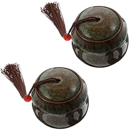 iplusmile Latas de Cerámica para Velas 2 Pcs Recipientes Herméticos Cajas de Porcelana Decorativas Almacenamiento Compacto Bodas y Banquetes para Velas Pequeñas