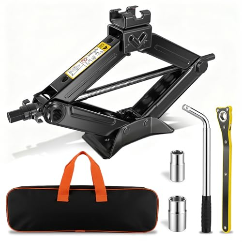 YAOBLUESEA Cric per Auto 1,5T Set, Completo Cric Portatile con Chiave per Dadi Ruota, Cric da 1500 kg per Auto, SUV e MPV, Ideale per la Manutenzione e la Riparazione