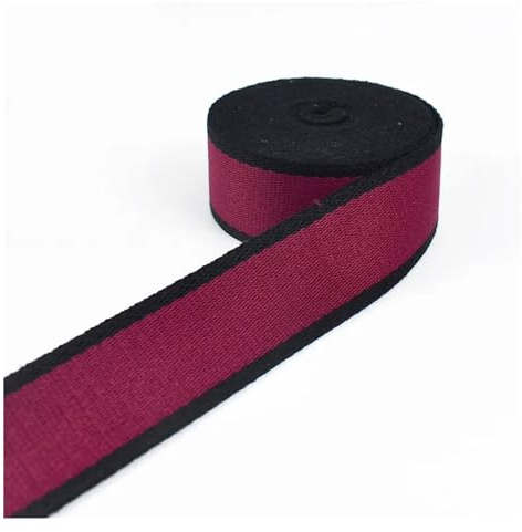 WEOKDFHA sadelgjord 4 m 38 mm polyester bomullsväv bagage ryggsäck rem band band gör-det-själv väska tejp kläddekoration spets sömnad förspänning (svartröd)