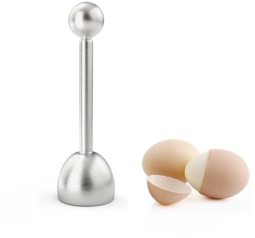 Abridor de Huevo de Acero Inoxidable,Separador de Cáscaras Acero Inoxidable para Alimentos Pelador de Huevos Cocidos Separador de Cáscara de Huevo Rápido para Huevos Hervidos Duros or Blandos