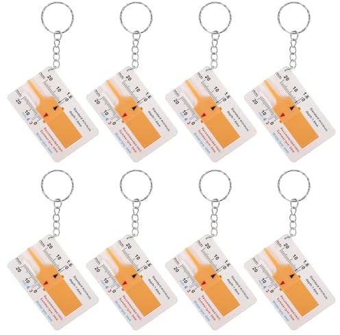8 misuratori di profondità per pneumatici, misuratore di profondità per pneumatici in plastica, 0 ~ 20 mm, misuratore di profondità portatile per pneumatici, Tread Depth Gauge moto veicolo auto