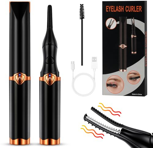 LOPHE Piegaciglia Elettrico, Massimo 75°C con Schermo LED, Riscaldamento Rapido Lunga Durata, USB Ricaricabile, per Neofiti e Make-up Artist(J)