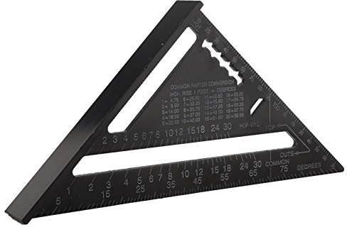 Walfront 7-zoll Winkelmesser Aluminiumlegierungs Oxidations Dreieck Winkel Winkelmesser Führer Lineal Messgerät Für Pflaster Fliesen Holzarbeiten (metrisches System)