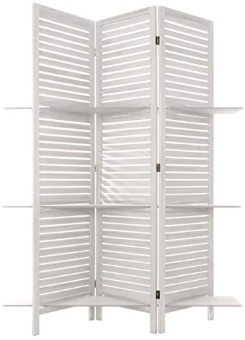 Atmosphera - Paravent 3 étagères - Blanc H170 cm