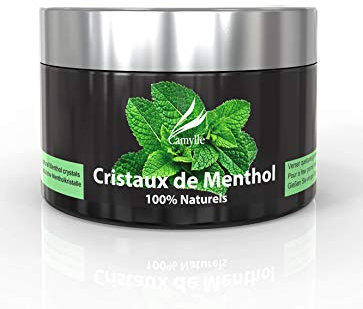 Camylle - Cristaux de Menthol Menthol - Cristaux de Menthol 100% Naturel pour le Sauna - Rafraîchissant aux arômes frais et puissants - 100g