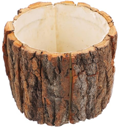 Operitacx Vaso per fiori in corteccia di legno, vaso per fiori per piante, vasi per fiori in tronchi naturali per piante grasse, contenitore per vasi per piante per decorazioni artistiche per la casa