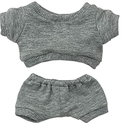 niannyyhouse 20 cm Plüschpuppenkleidung, Sportbekleidung, Anzüge, Sweatshirts, Hosen, Puppenverkleidungen (Grau, 20 cm)