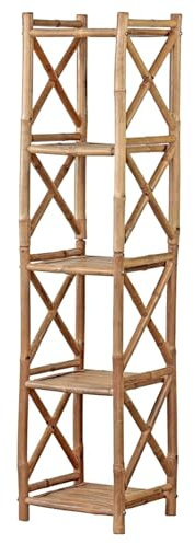 Brigros Estosa - Scaffale in bamboo Stile e funzionalità per la tua casa, utile per cucina o bagno o cameretta (5 ripiani)