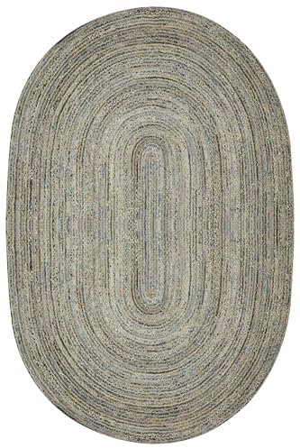 CASAVANI Collection Läufer-Teppich – 1,5 x 3 m, blau, natürliche Chindi-Baumwolle, Jute-Teppich, geometrischer Kelim-Teppich, für drinnen und draußen, Flachgewebe-Teppiche für Schlafzimmer,