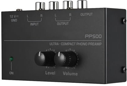 EBAYTV Amplificateur numérique, Préamplificateur Phono PP500 Ultra Compact avec amplificateur de Platine en Caoutchouc Noir Sortie RCA et préamplificateur à Faible Bruit