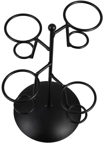 IMIKEYA Support à Cornets De Glace Avec 4 Trous : Support MéTallique Pour Cornets De Glace, Rouleaux De Sushi, Pop-Corn, Gaufres, Friandises Professionnelles, PâTisserie, Refroidissement