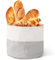 UNISOPH Panera de tela, cesta para panecillos, bolsa de pan, 100% algodón, cesta de almacenamiento, reutilizable, para guardar pan, verduras, frutas (25 x 22,5 cm)