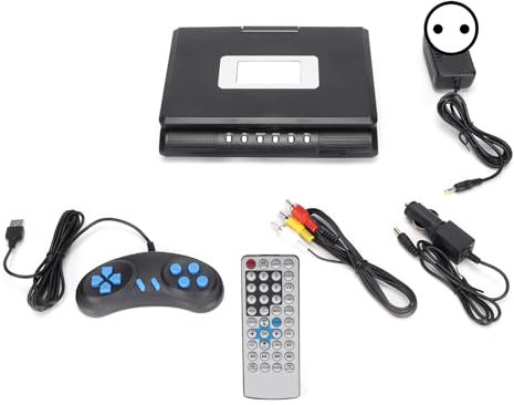 Lecteur DVD Portable Écran HD 270 Degrés Rotatif Idéal pour Divertissement en Famille Et en Voiture avec Télécommande Et Port USB Alimentation 110 240 V