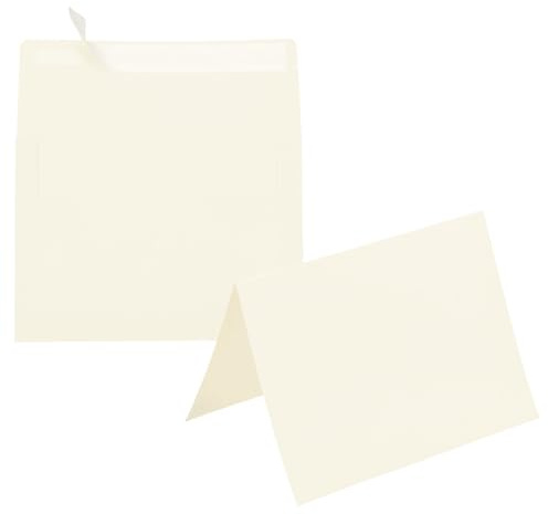 PATIKIL 20Pack Beige 5x7 Envelopes with Cards, Self Seal A7 Envelopes with Folded Cardstock for Greeting Cards Wedding Greeting Birthday Invitations Letter Mailing