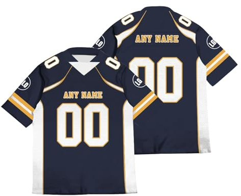Mens American Football Jersey Breathable Street Style T-Shirts Personalized Name Number Football Team Athletic Tops for Kids