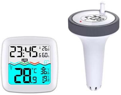 Livoo SL266W trådlös pooltermometer - 60 m räckvidd, trådlös batteridriven