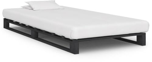 Generico Giroletto in Pallet Grigio Legno Massello di Pino 100x200 cm,Mobili,Letti e Accessori,Letti e telai per letti-285249