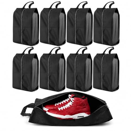 8 Pack Reusable Shoe Bags for Travel with Smooth-Zipper, Waterproof Gym Ba & Work – Essential Travel Accessories for Family Vacations, Football Boot Bag, Golf Shoe Bag, Boot Bag Rugby, Golf Shoe Bag