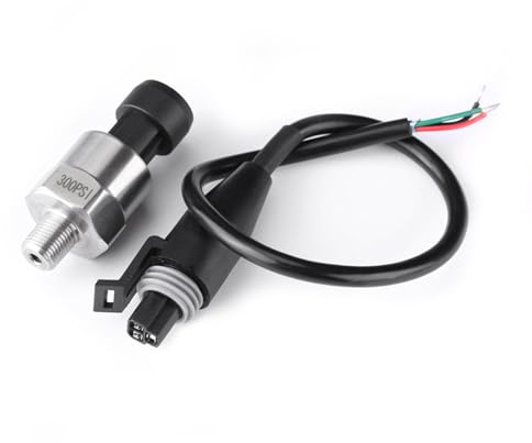 Sensore del Pressione in Acciaio Inossidabile da 1/8NPT trasduttore di pressione 30/100/150/200/300/500 psi per olio aria combustibile(300PSI)