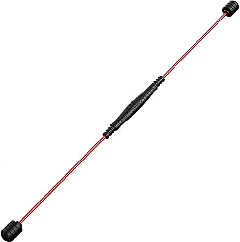 LSDRALOBPOI Sport Swing Stick Barra Flessibile Body Ginnico, Barra Elastica per Fitness, 4 Livelli di gravità, Regolazione Libera, Barra Elastica Fitness per Allenamento Multifunzionale 804(Color:Re