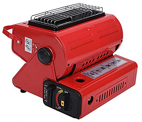 Wangduodu Calentador De Gas Butano Portátil, 1.3 KW, Calentador De Gas Licuado, Calentador De Camping, Calentador Multifuncional 2 En 1, para Interiores Y Exteriores - para Acampar, Viajar, Pescar